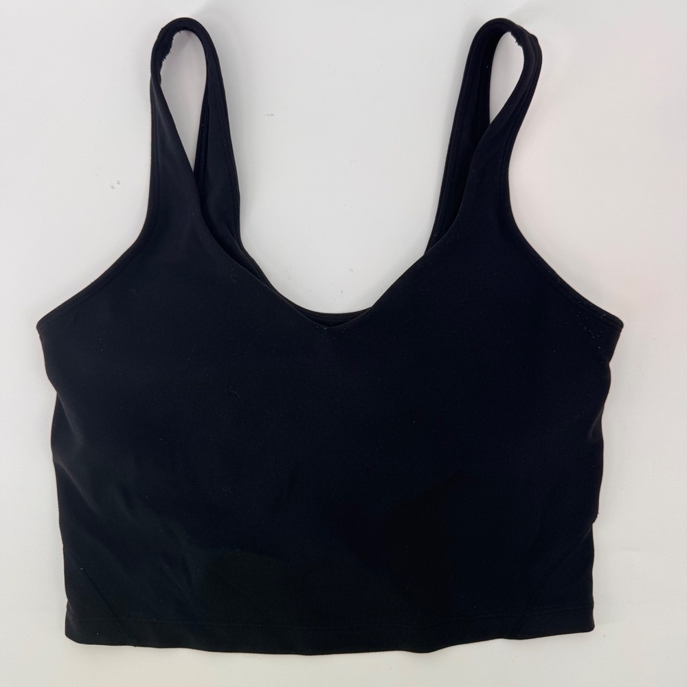 Lululemon Align Tank Top Women 8 Black V-Neck Cropped Nulu Yoga Gym 9897